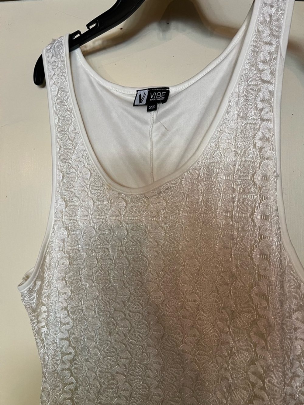 Vibe White Lace Overlay Scoop Neck Tank maxi dress